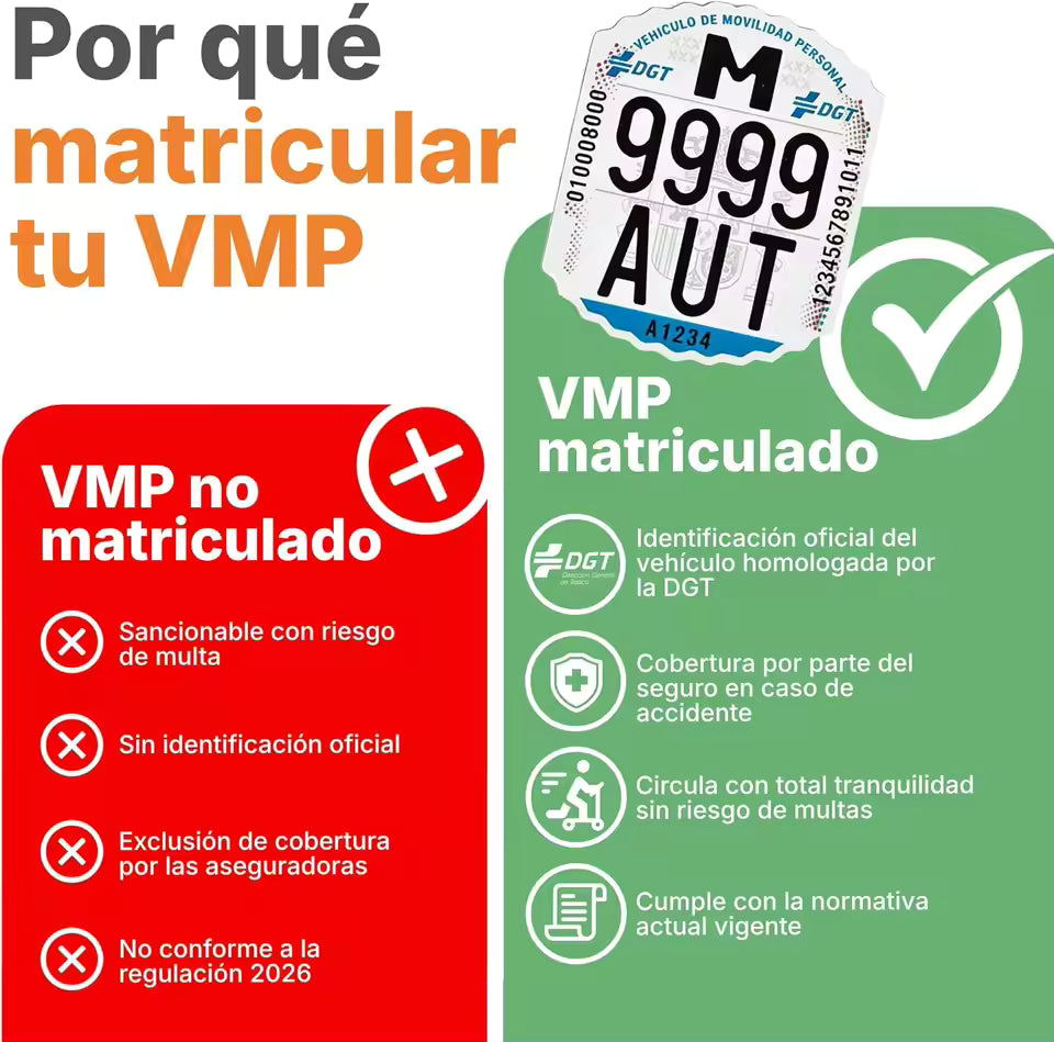 Matrícula Identificativa para Patinetes Eléctricos - Etiqueta VMP